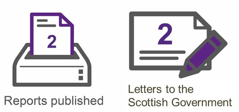 The Committee published two reports and wrote two letters to the Scottish Government.